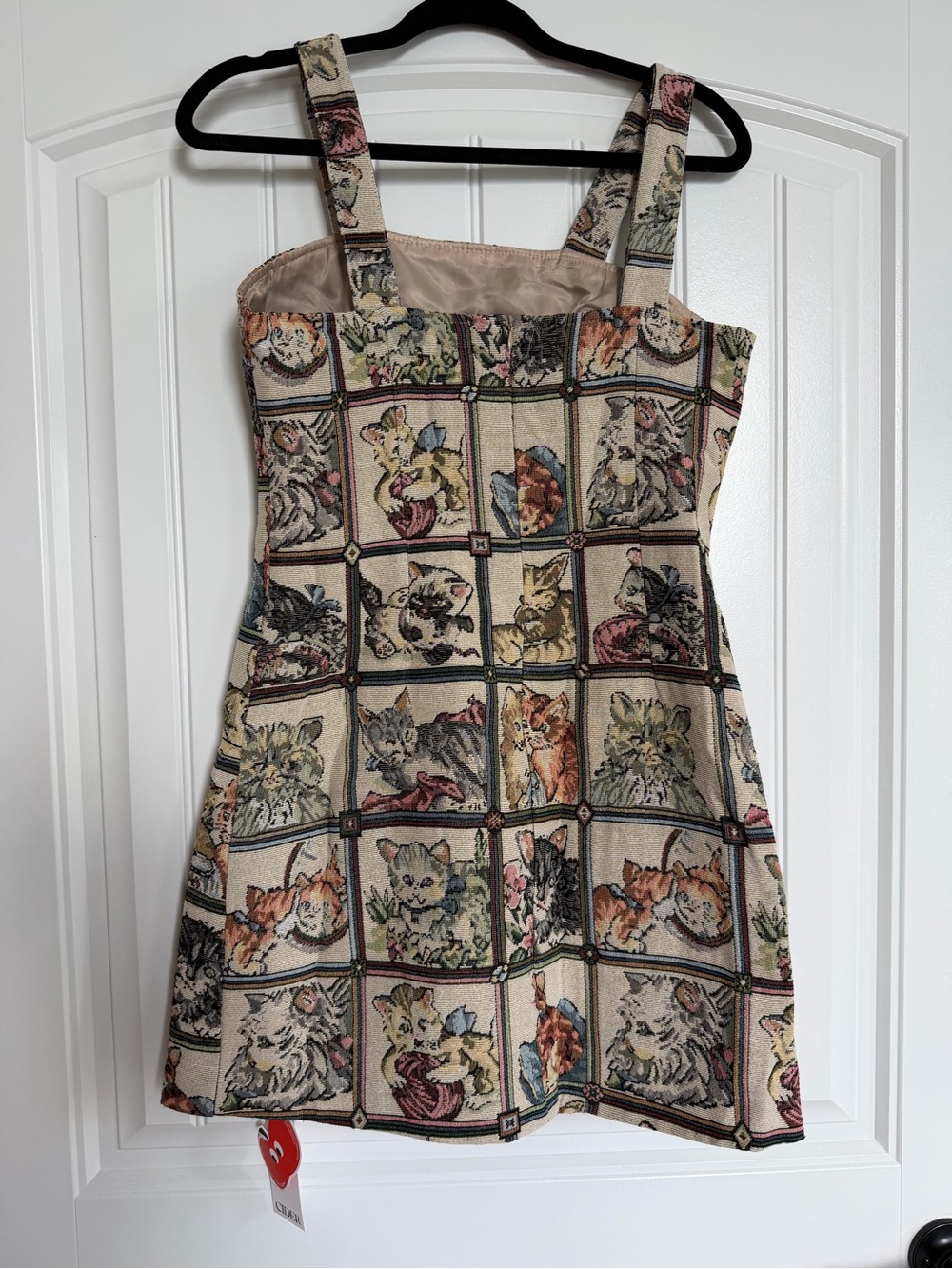 Cider Beige Cat-Panel Mini Dress - Picture 2 of 10